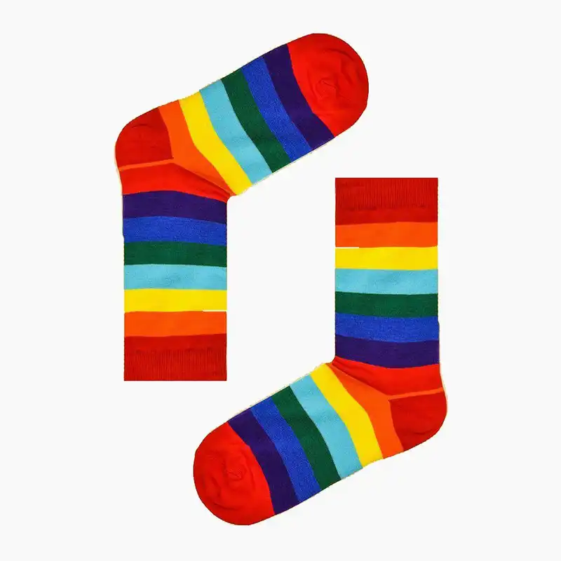 جوراب ساق دار پسرانه مدل راه راه کد 55