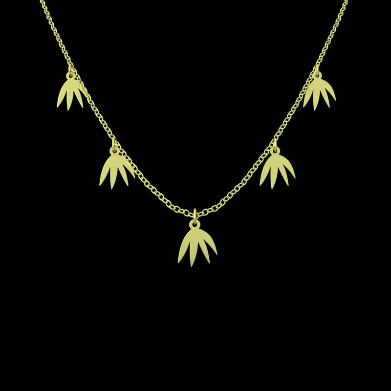 گردنبند طلا 18 عیار زنانه مدوپد مدل برگ کد RNA12602