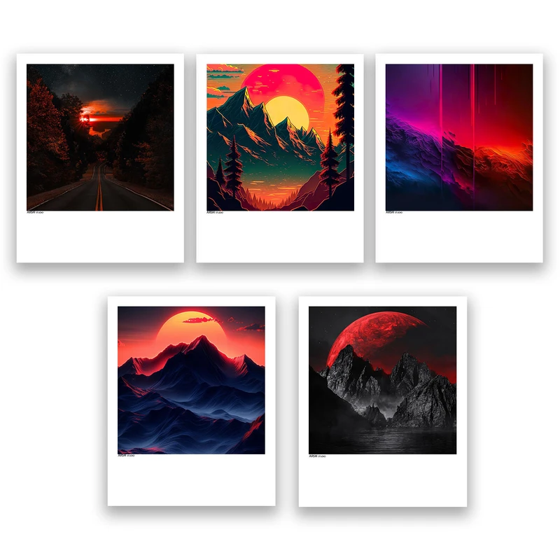 آویز تزیینی عرش مدل فانتزی منظره کد Asa999 مجموعه پنج عددی