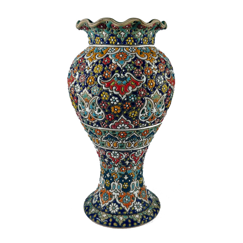 گلدان میناکاری سفالی کد S12