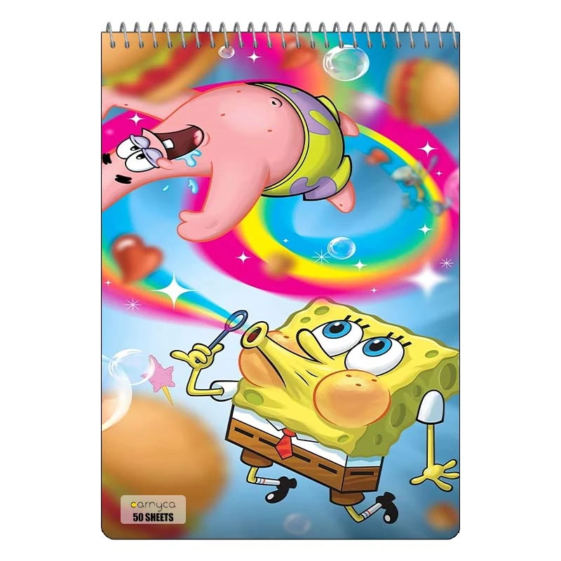 دفتر نقاشی 50 برگ سیمی کارنیکا طرح باب اسفنجی spong bob کد 40809