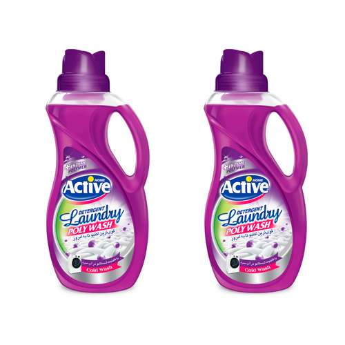 مایع لباسشویی پلی واش اکتیو مدل Lavender وزن 1.5 کیلوگرم بسته 2 عددی