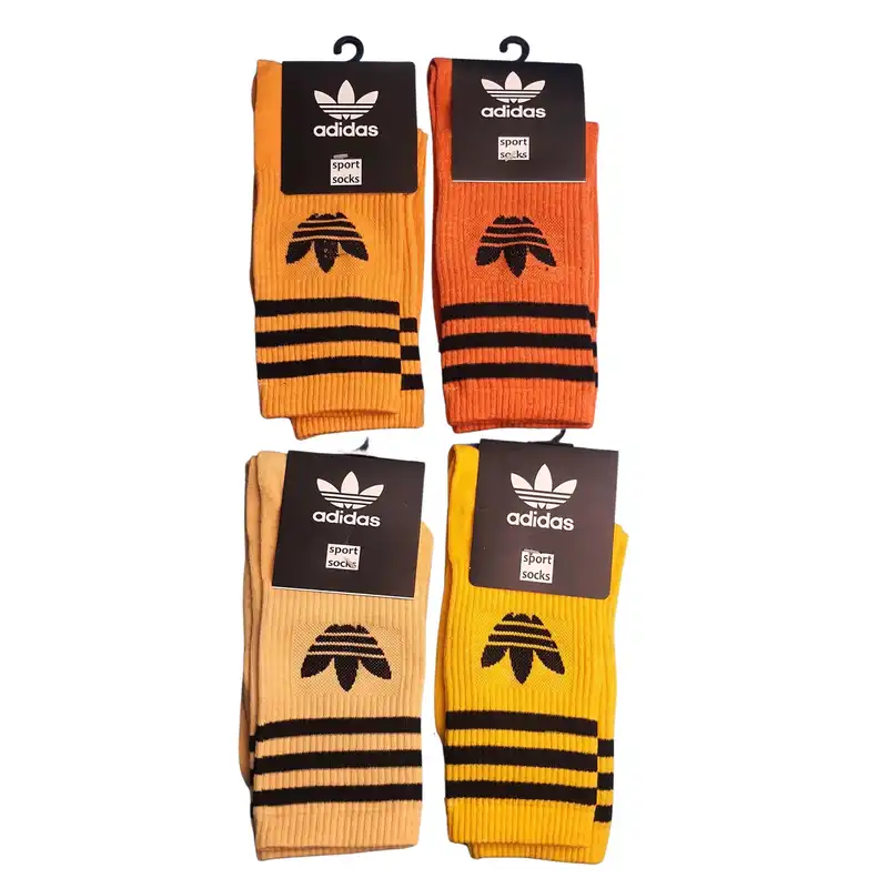 جوراب ورزشی ساق بلند زنانه مدل کش انگلیسی کد NP6007 مجموعه 4 عددی