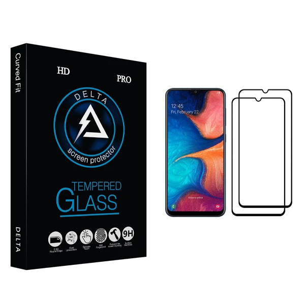 محافظ صفحه نمایش دلتا مدل Fit مناسب برای گوشی موبایل سامسونگ Galaxy A20 بسته دو عددی