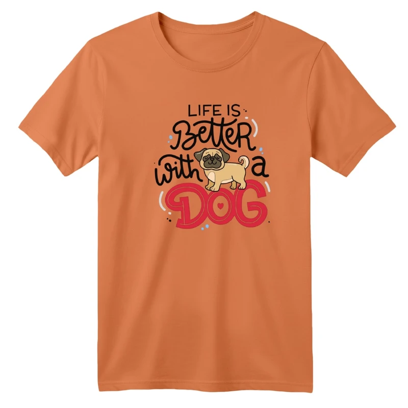 تی‌شرت آستین کوتاه لانگ بچگانه مدل سگ و نوشته