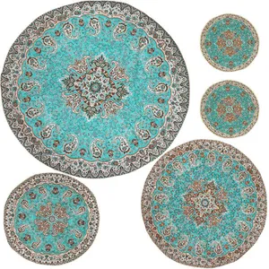 ست 5 تکه رومیزی ترمه مدل نسترن کد GRDSBZ5-5