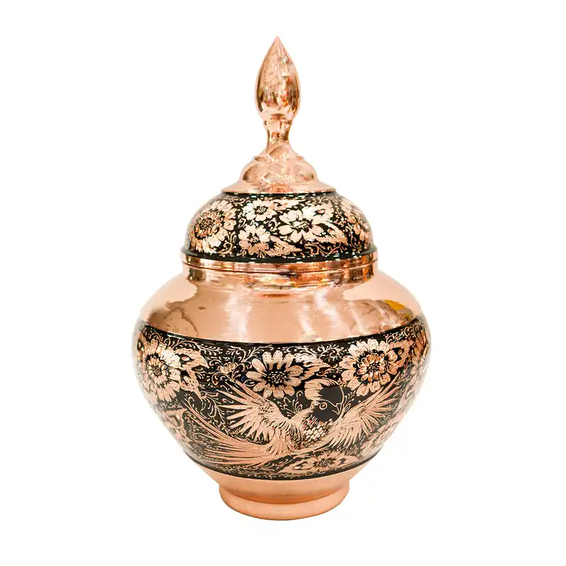 شکلات خوری مسی مدل الماس تراش طرح سیبی نیمه تراش کد B33p21