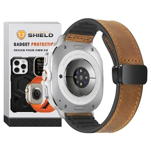 بند آلتیمیت شیلد مدل Smooth Leather Mag NV8 SL مناسب برای ساعت هوشمند سامسونگ Galaxy Watch 8 44mm