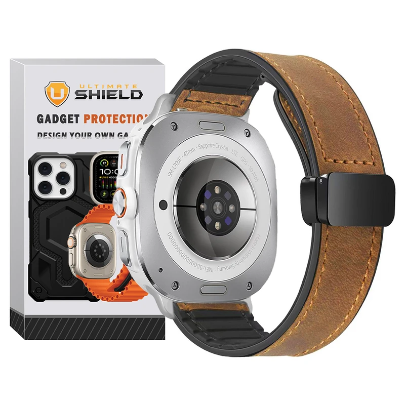 بند آلتیمیت شیلد مدل Smooth Leather Mag NV8 SL مناسب برای ساعت هوشمند سامسونگ Galaxy Watch 8 40mm