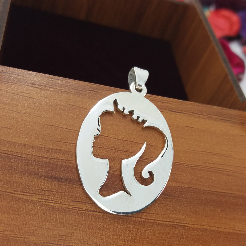 آویز گردنبند نقره زنانه مدل پرنسس دست ساز