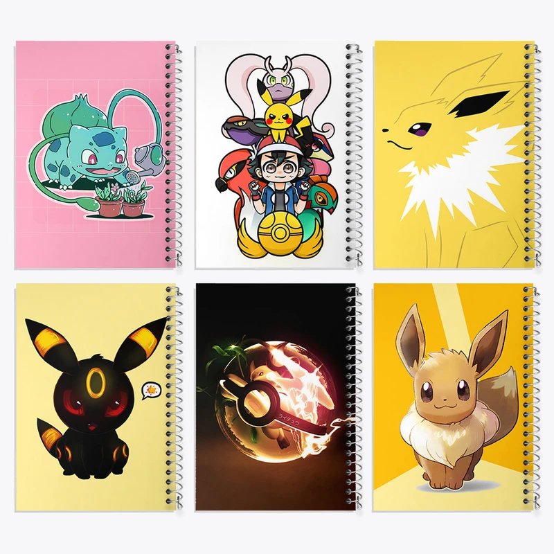 دفتر مشق 50 برگ خندالو طرح انیمه پوکمون کد 680 مجموعه 6 عددی