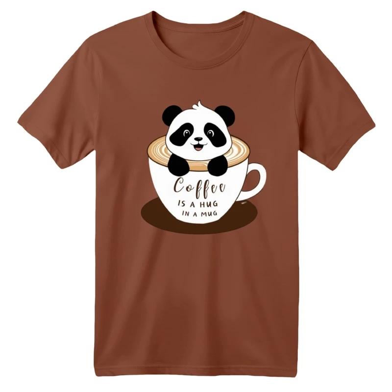 تی شرت آستین کوتاه بچگانه مدل پاندا و قهوه