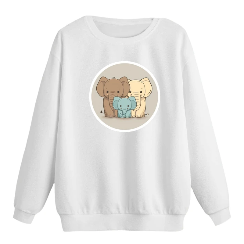 سویشرت زنانه مدل فیل های بامزه 