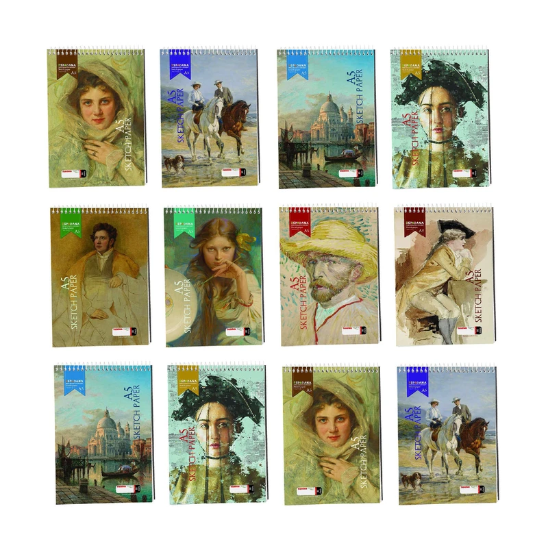 دفتر طراحی 80 برگ اسپادانا کد 893 مجموعه 12 عددی