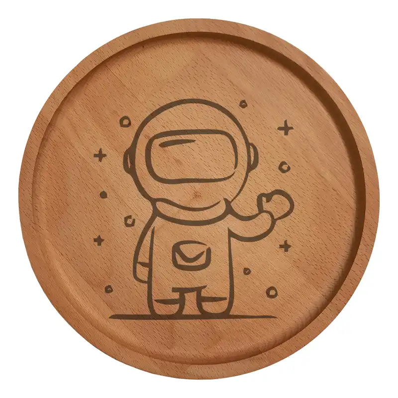 بشقاب چوبی مدل فضانورد 7021