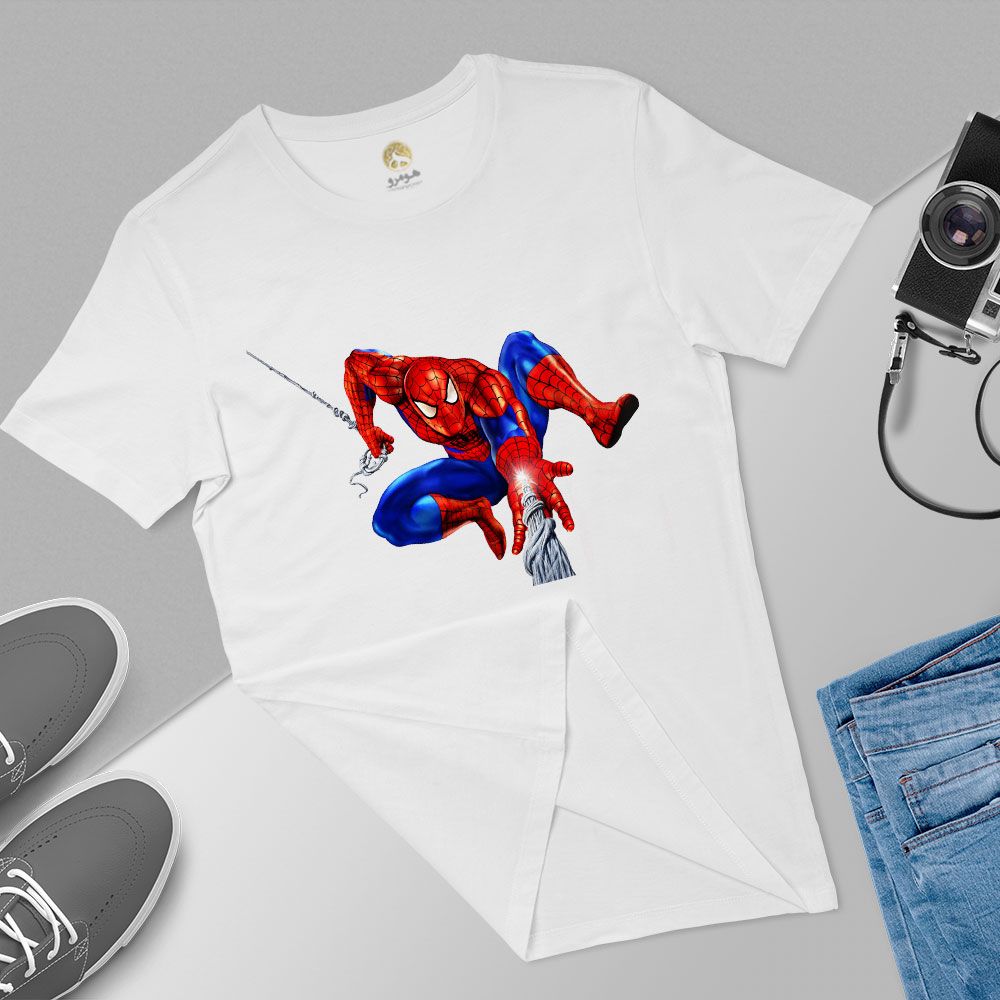 تی شرت آستین کوتاه مردانه هومرو مدل TW466 طرح مرد عنکبوتی - - 5