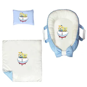 سرویس خواب سه تکه نوزاد ناریکو مدل گارد محافظ دار طرح باب اسفنجی کد 0203