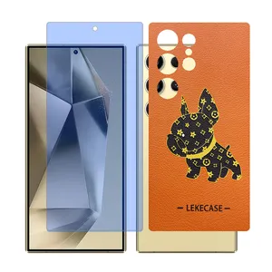 Glass Together model Blue cut screen protector for Samsung Galaxy S22 Ultra mobile phone with back cover sticker