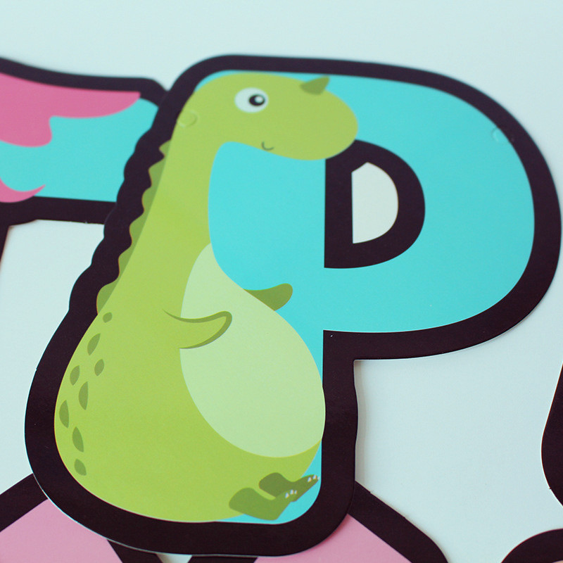 ریسه تولد مدل تولد مبارک طرح دایناسور کد 17