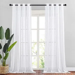 پرده تیکو دکو مدل کتان شفاف افکت دار سایز 150x280 سانتیمتر