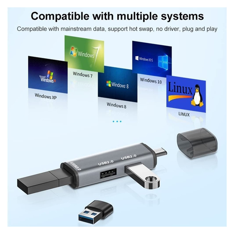 هاب 3 پورت USB-C/USB3.0 مجنتیک مدل ADS-302C
