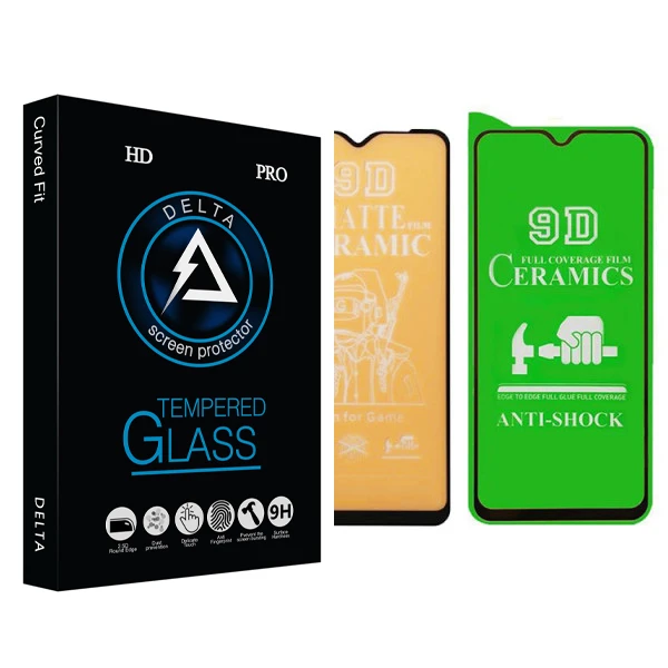 محافظ صفحه نمایش سرامیکی دلتا مدل Fit مناسب برای گوشی موبایل شیائومی Redmi 9c مجموعه ۲ عددی