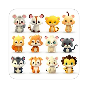 زیر لیوانی کاکتی طرح حیوانات کارتونی مدل mp27825