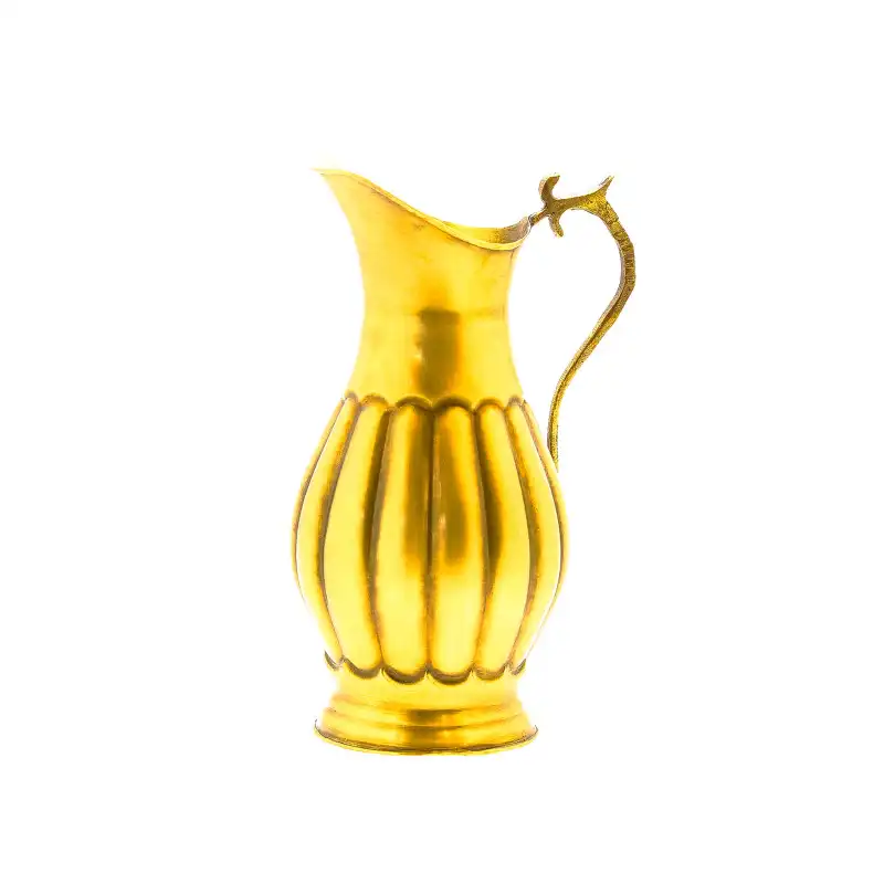 سرویس سماور ذغالی 5 پارچه برنجی مدل توپی کد S-4209