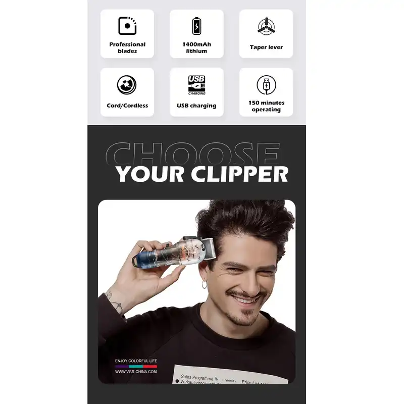 ماشین اصلاح موی سر و صورت وی جی ار مدل V-690