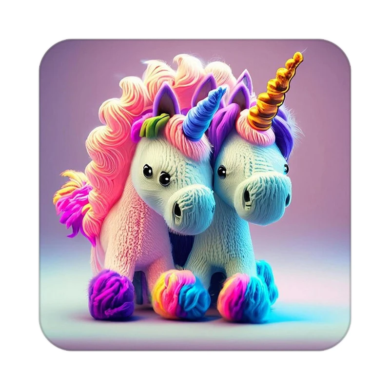 زیر لیوانی کاکتی طرح اسب تک شاخ و یونیکورن مدل mp29031