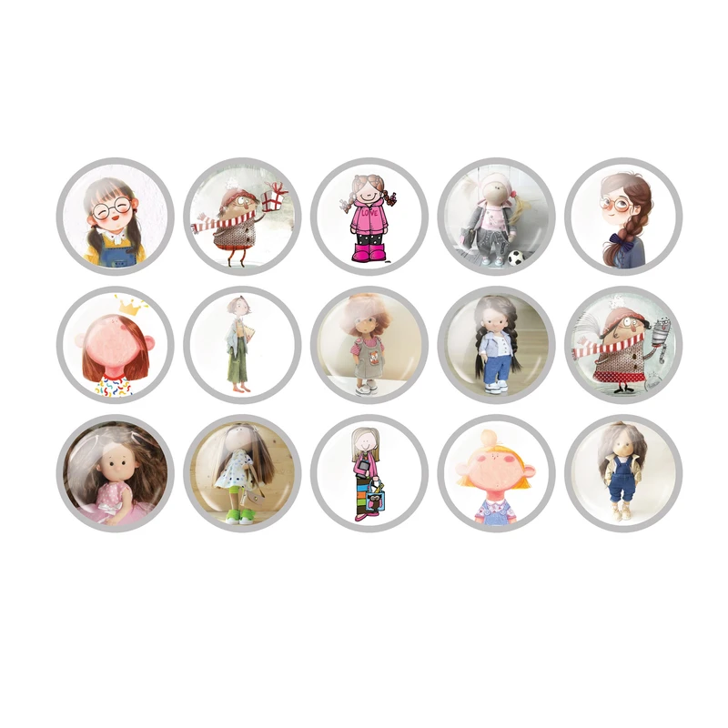 پیکسل مدل عروسک های دخترانه کد 02 مجموعه 15 عددی