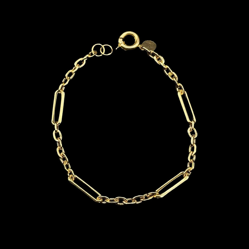 دستبند طلا کم اجرت 18 عیار زنانه ناریا مدل سوپر فیگارو کد B30-04