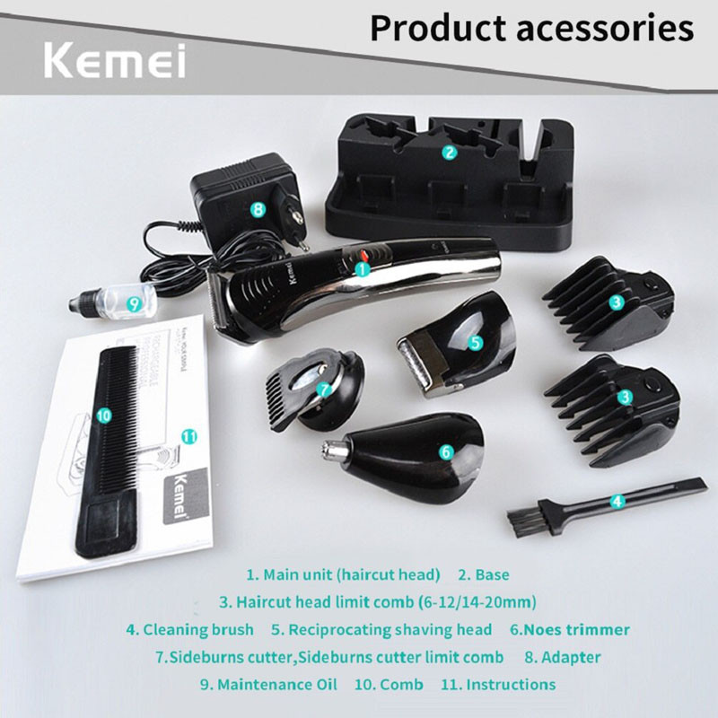 ست ماشین اصلاح موی صورت و بدن کیمی مدل KM-590A
