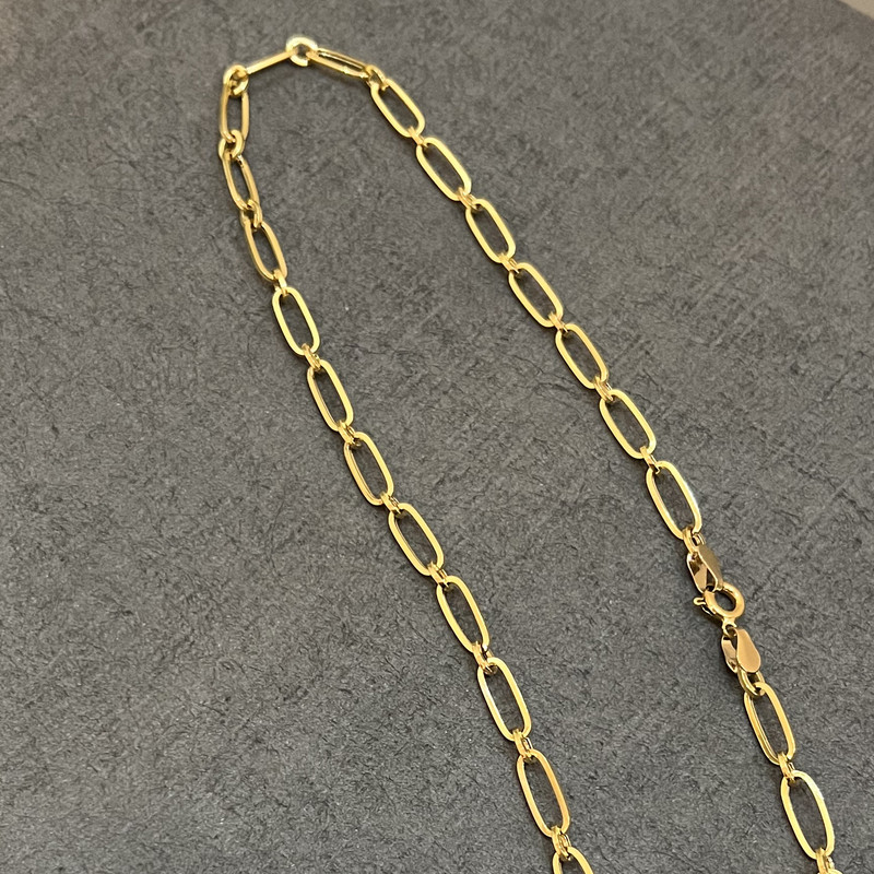 زنجیر حلقه ای ساده طلا 18 عیار مردانه دوست خوب مدل DK971