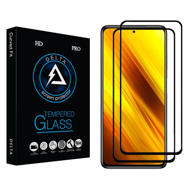 محافظ صفحه نمایش دلتا مدل PRO مناسب برای گوشی موبایل شیائومی Poco X3 بسته دو عددی