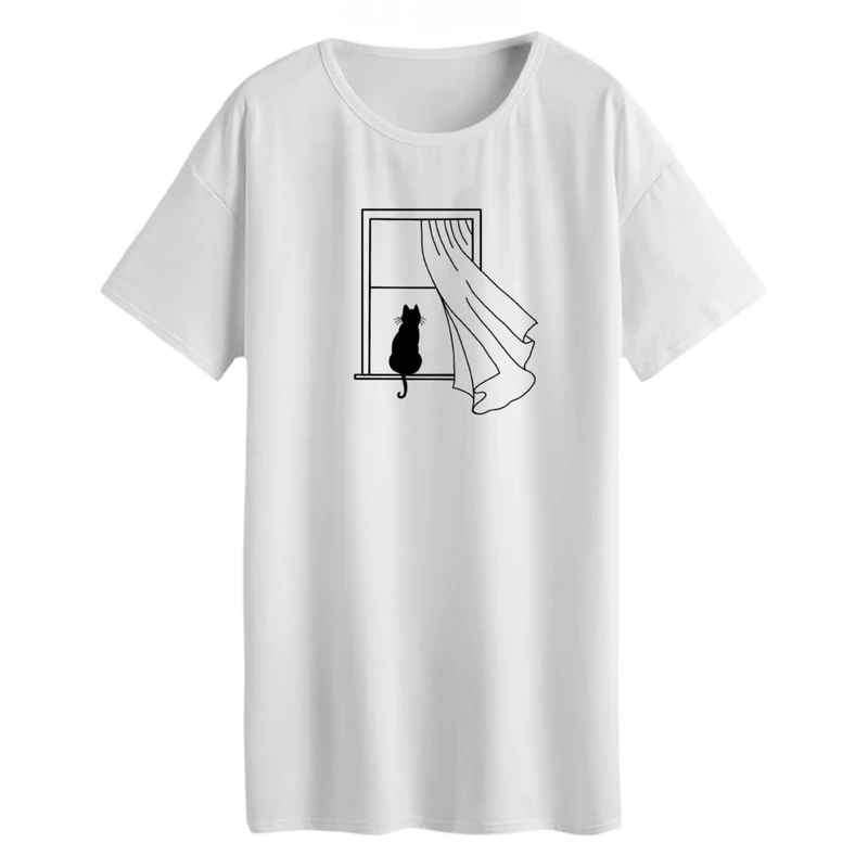 تی شرت لانگ آستین کوتاه زنانه مدل پنجره