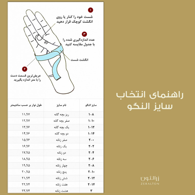 النگو طلا 18 عیار زنانه زرالتون مدل بیتا کد 3