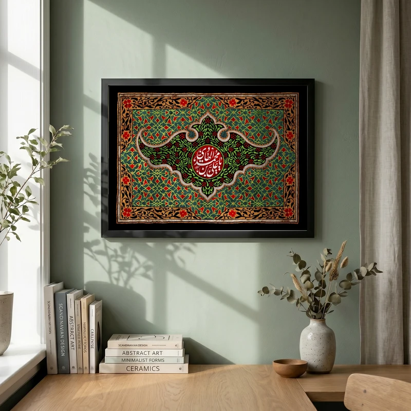 تابلو طرح شهادت امام هادی (ع) مدل G14393 فریم مشکی