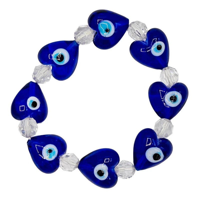 دستبند دخترانه مدل چشم نظر طرح قلبی