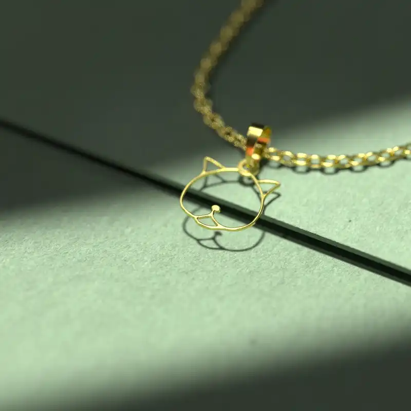 گردنبند طلا 18 عیار زنانه مدوپد مدل گربه کد B3-1-1227