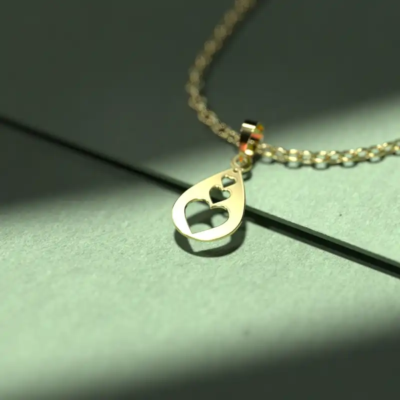 گردنبند طلا 18 عیار زنانه مدوپد مدل قلب کد Y2-1-1078