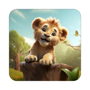 زیر لیوانی کاکتی طرح شیر مدل mp22812