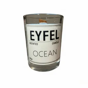 شمع لیوانی معطر ایفل مدل E003 با رایحه اقیانوس زمان اتمام 10 ساعت