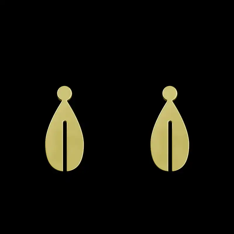 گوشواره طلا 18 عیار زنانه مدوپد مدل برگ کد GA1-15950