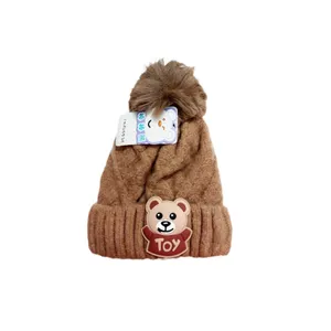 کلاه بافتنی بچگانه مدل خرسی کد 04 