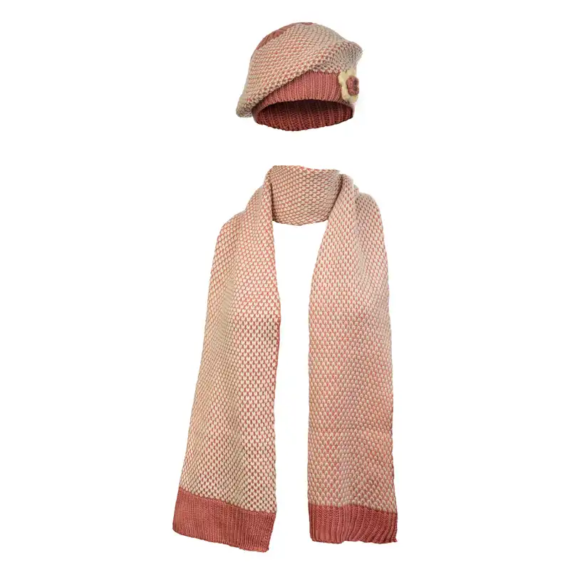 ست کلاه و شال گردن بافتنی مدل Z-0067