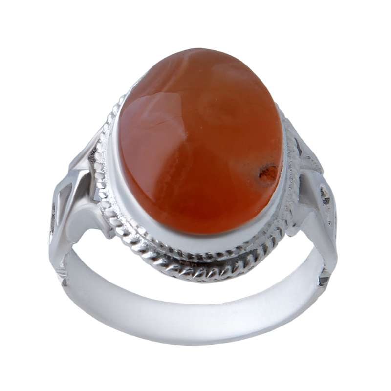 انگشتر نقره مردانه بازرگانی میلادی مدل سنگ عقیق یمانی اصل کد AM_295