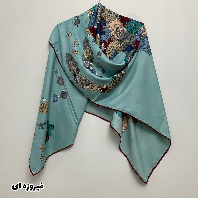 روسری زنانه مدل ابریشم توییل دست دوز کد 9669