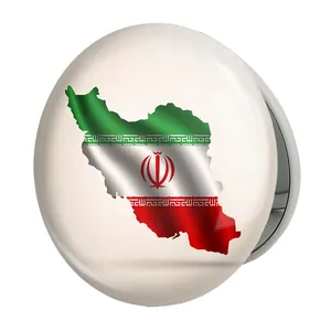آینه جیبی خندالو طرح پرچم ایران مدل تاشو کد 23952 