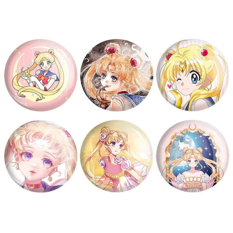 مگنت خندالو طرح انیمه سیلور مون Sailor Moon کد 954A مجموعه 6 عددی